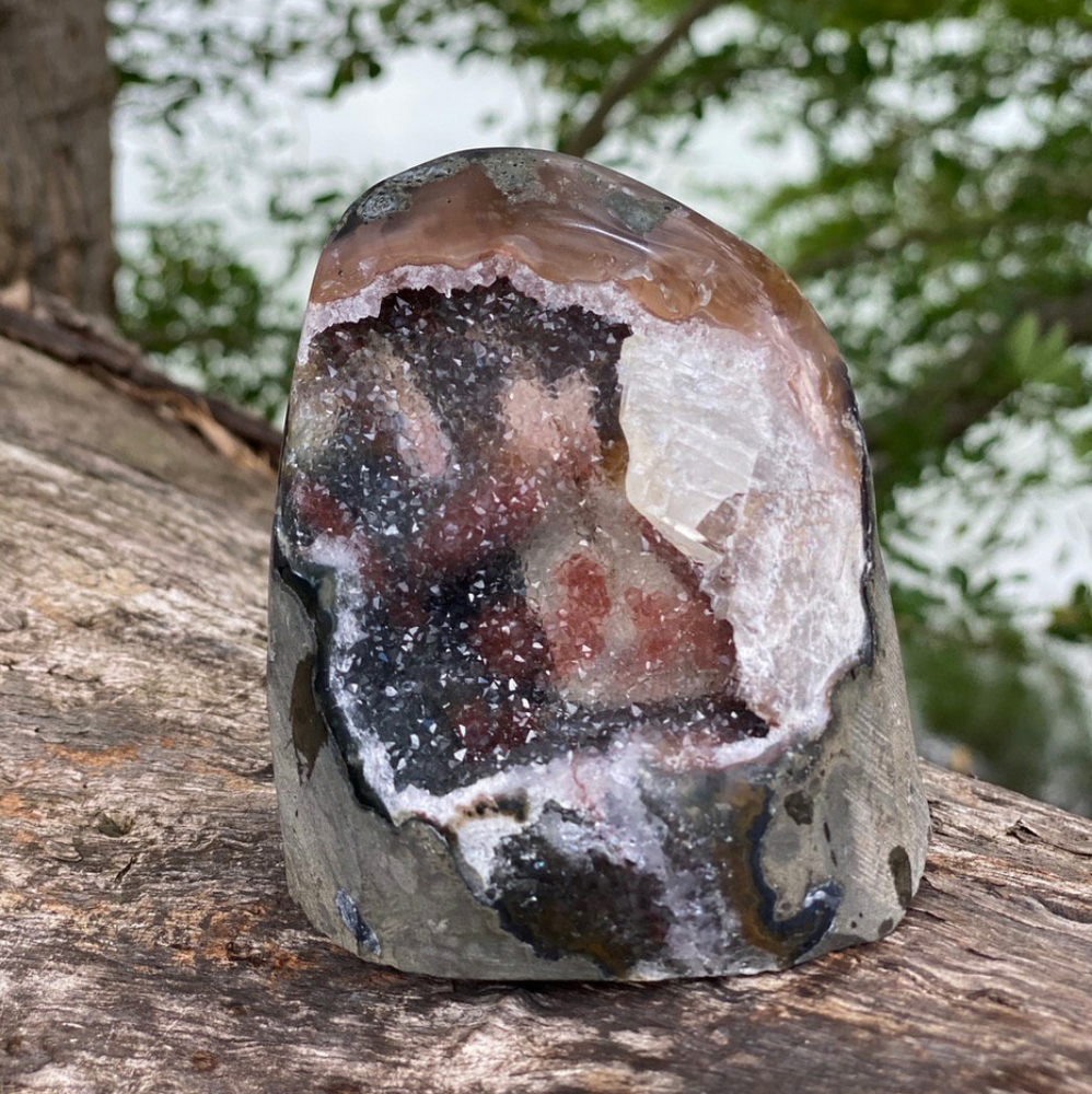 (SOLD LOCALLY) Geode Multicolored Amethyst Crystal